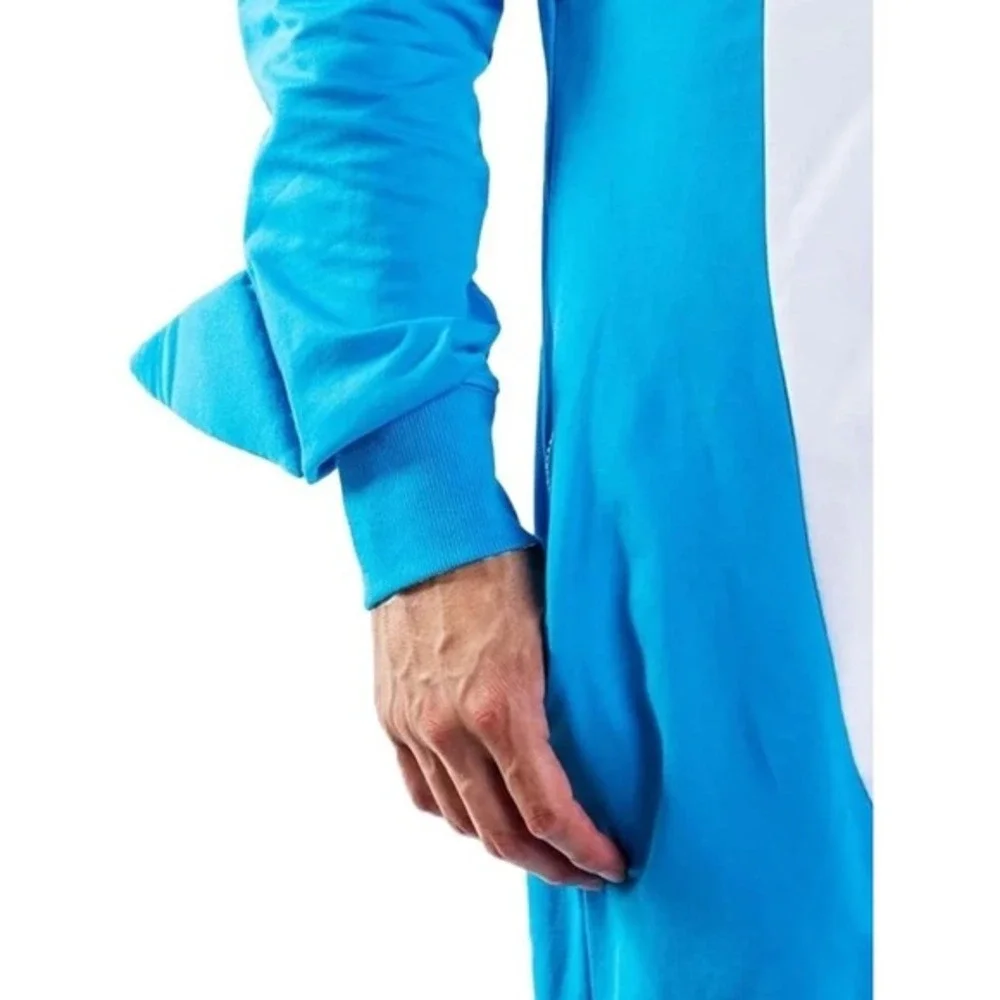 Tipsy Elves Mens Shark Halloween Costume Size‎ 3XL Blue Cosplay Hooded Jumpsuit